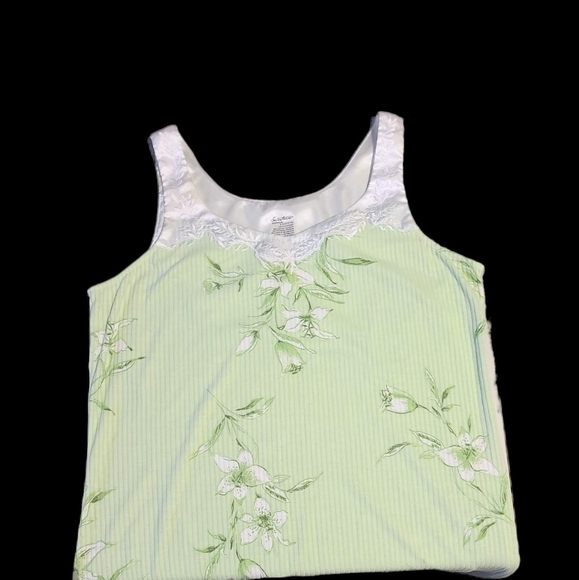 Secret Treasures Green Floral Sleeveless Nightgown Size L - Picture 2 of 9